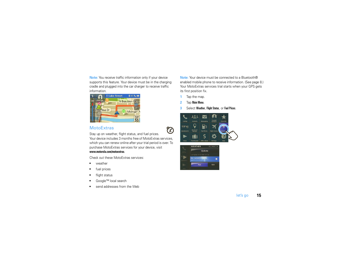 Motoextras | Motorola MOTONAV TN500 User Manual | Page 17 / 116
