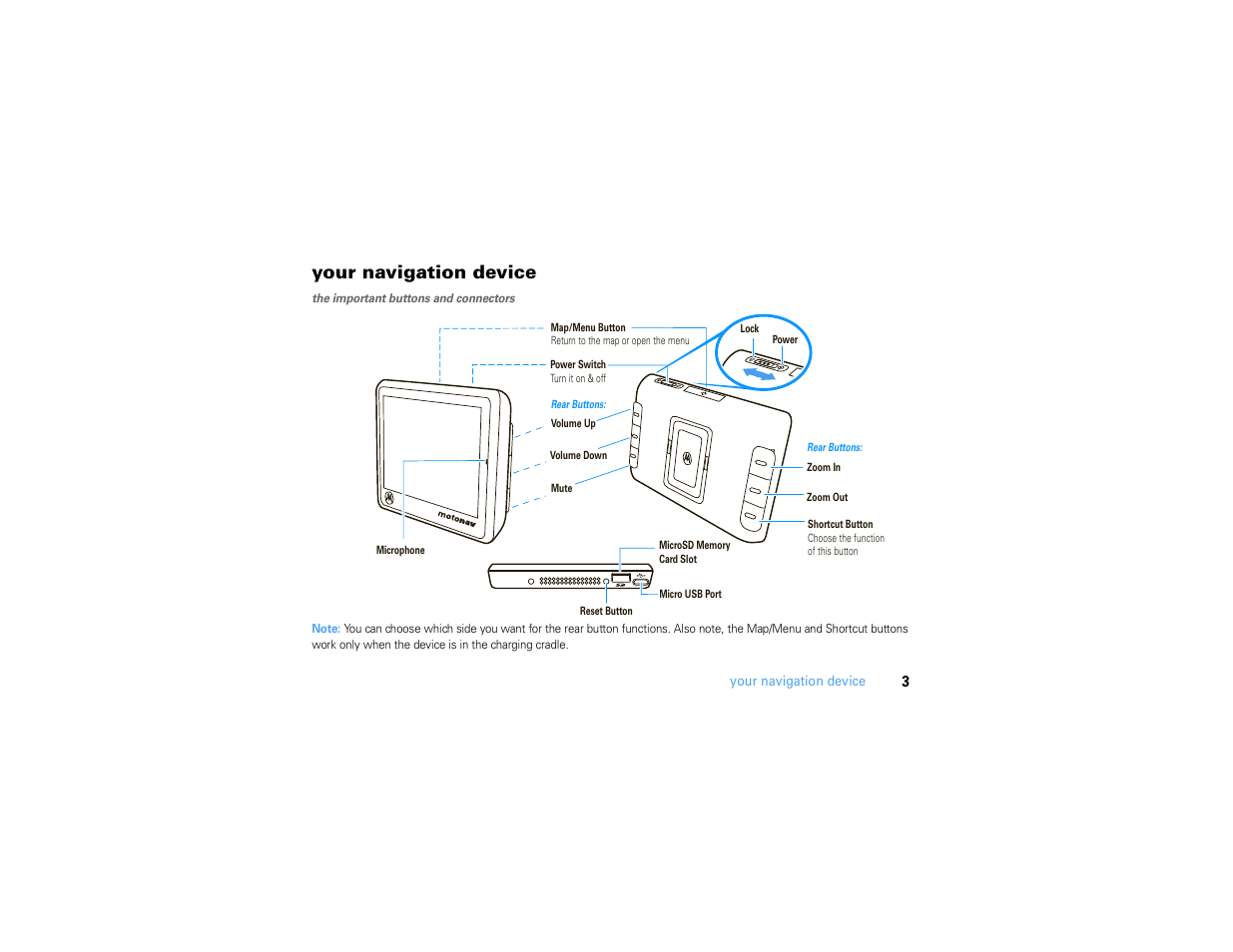 Your navigation device | Motorola MOTONAV TN500 User Manual | Page 5 / 116