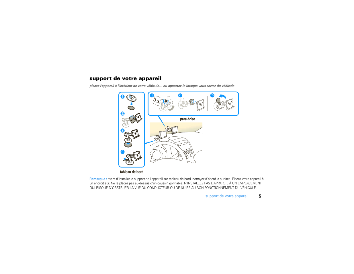 Support de votre appareil | Motorola MOTONAV TN500 User Manual | Page 81 / 116