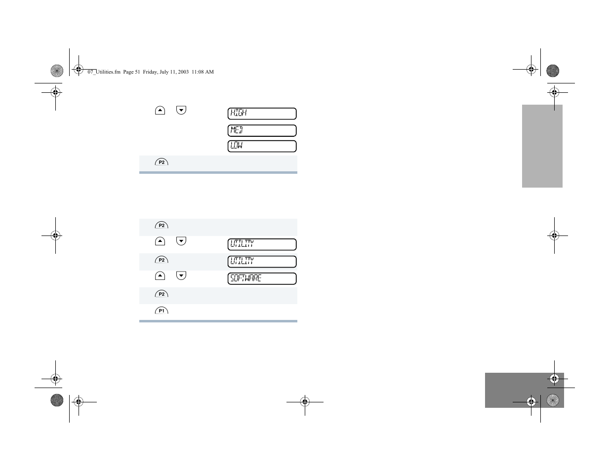 Display the software version | Motorola CM300TM User Manual | Page 53 / 68