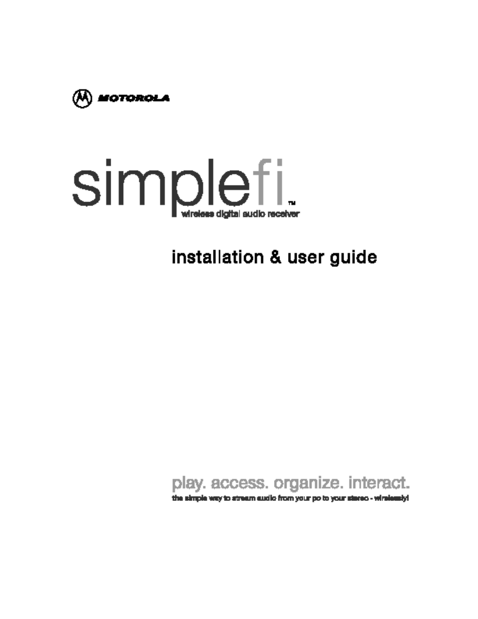 Motorola simplefi User Manual | 111 pages