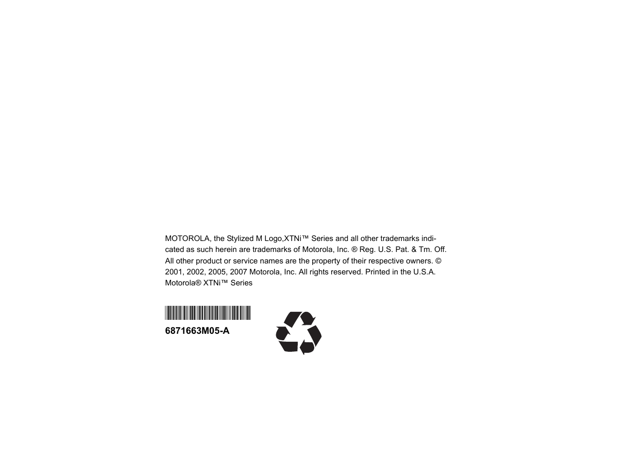 Motorola XTNi Series User Manual | Page 69 / 69