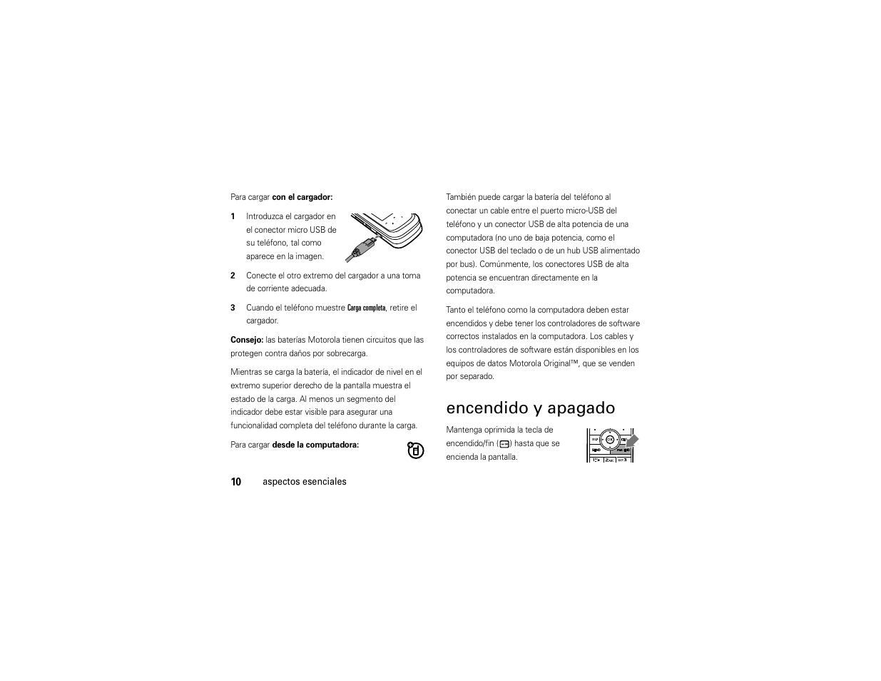 Encendido y apagado | Motorola Entice W766 User Manual | Page 130 / 244