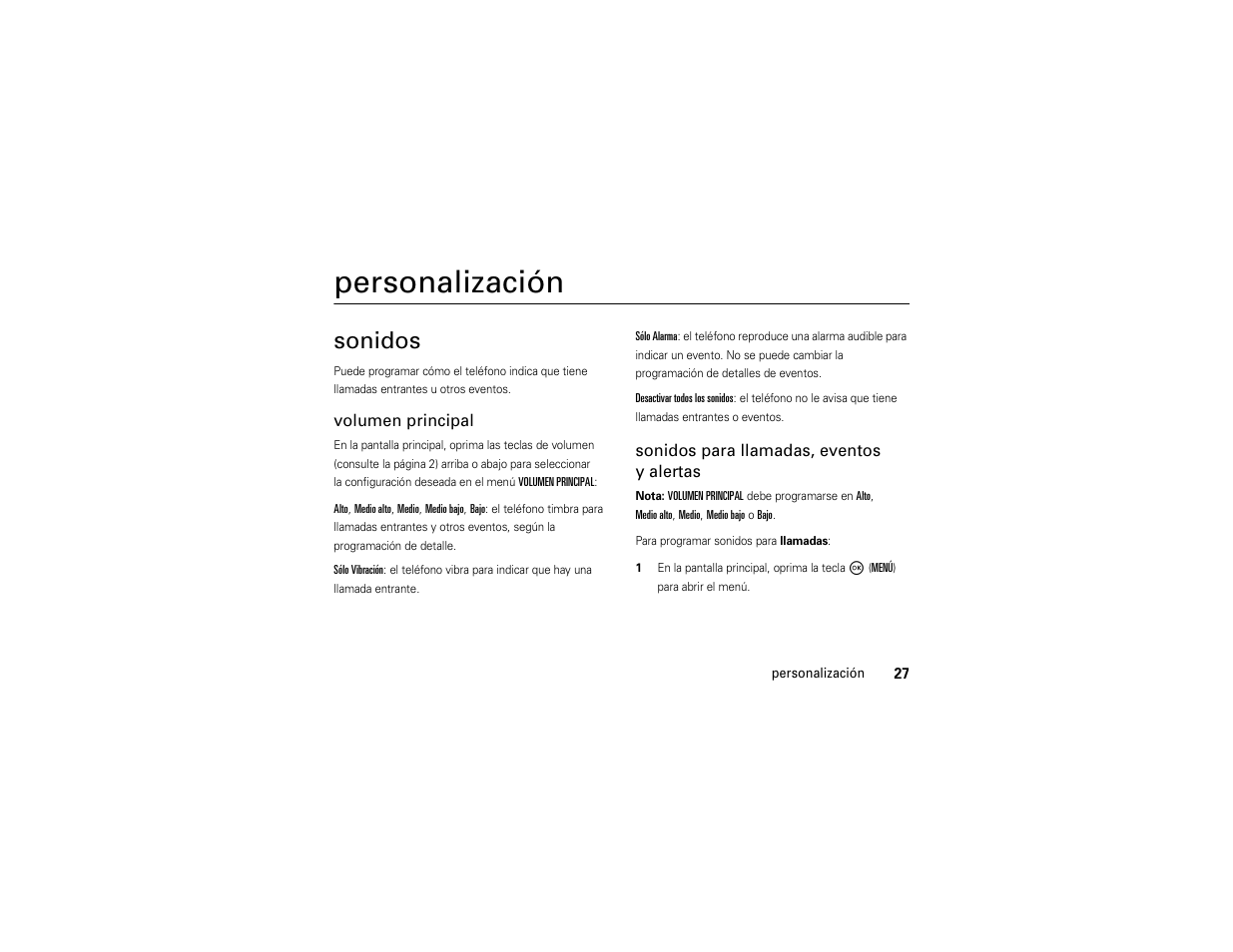 Personalización, Sonidos | Motorola Entice W766 User Manual | Page 147 / 244