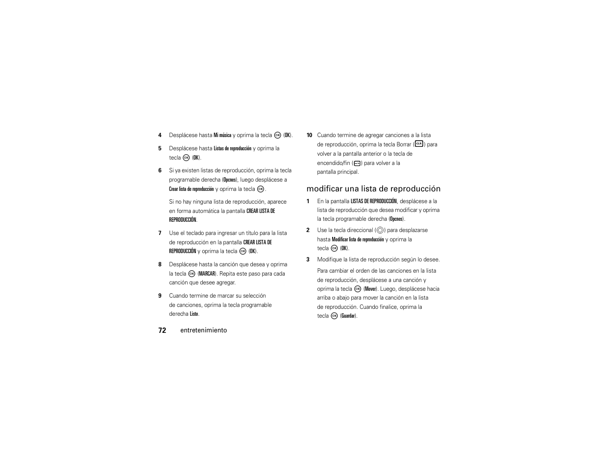 Modificar una lista de reproducción | Motorola Entice W766 User Manual | Page 192 / 244