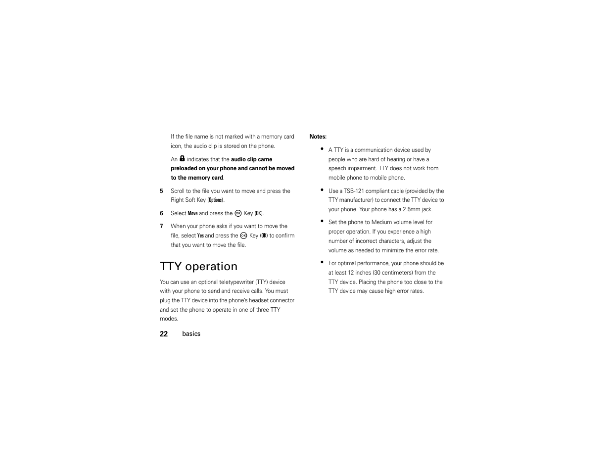 Tty operation | Motorola Entice W766 User Manual | Page 24 / 244