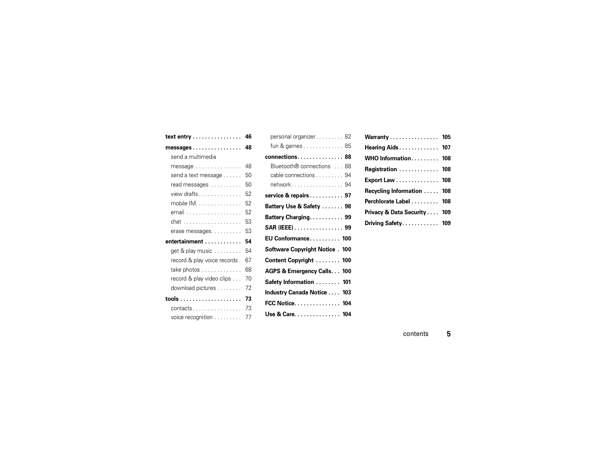 Motorola Entice W766 User Manual | Page 7 / 244