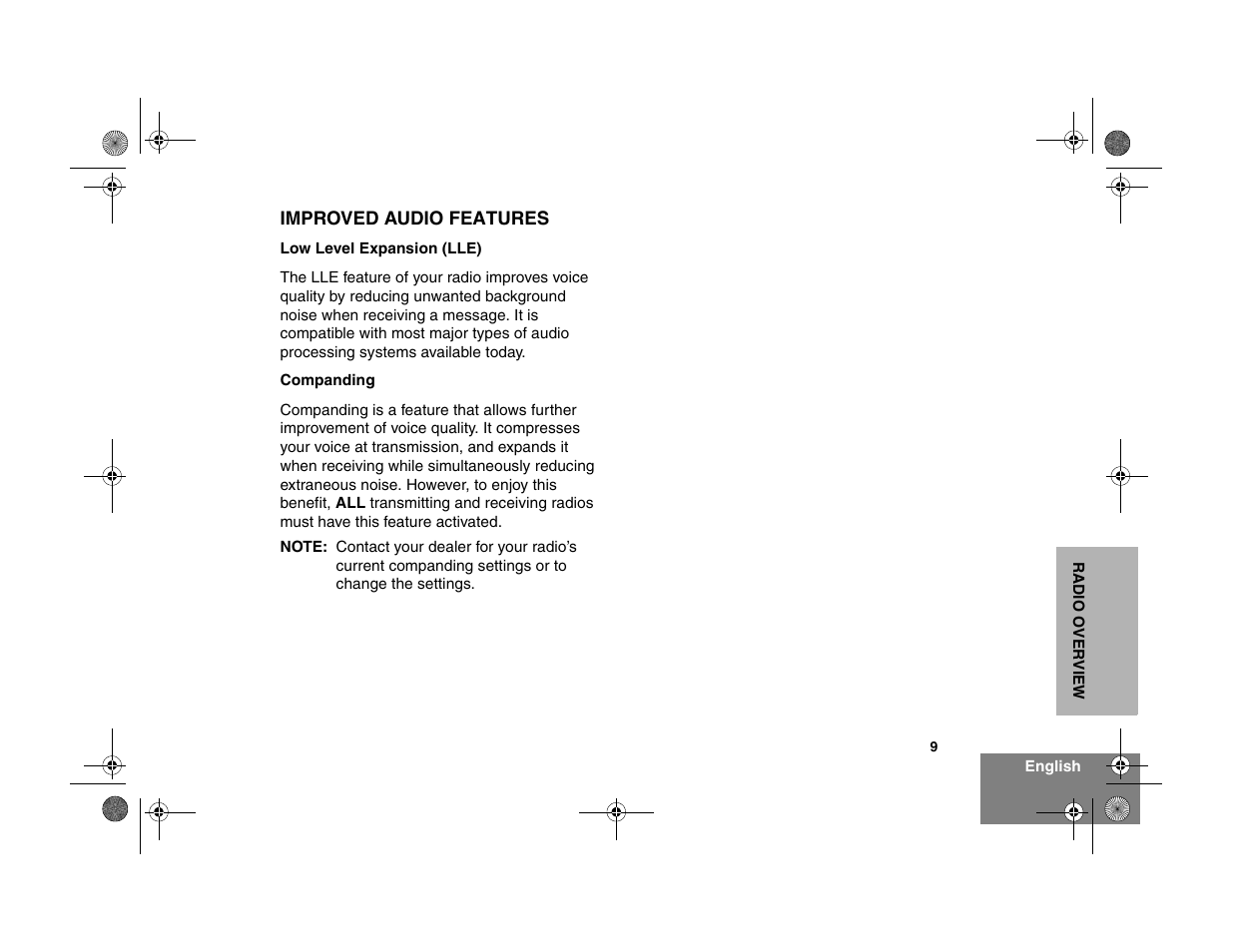 Improved audio features | Motorola EX500 User Manual | Page 11 / 38