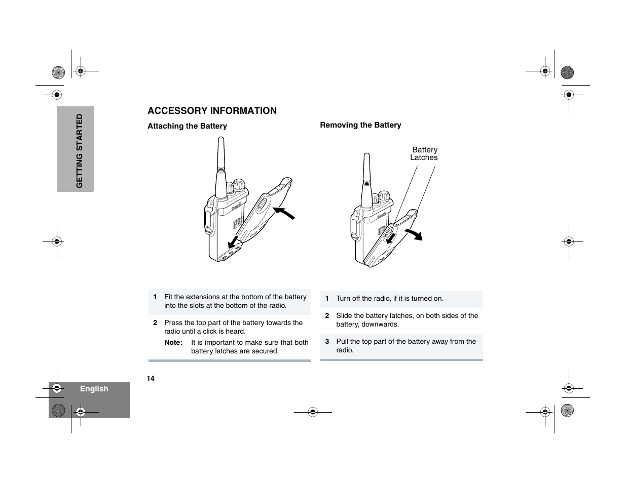 Accessory information | Motorola EX500 User Manual | Page 16 / 38