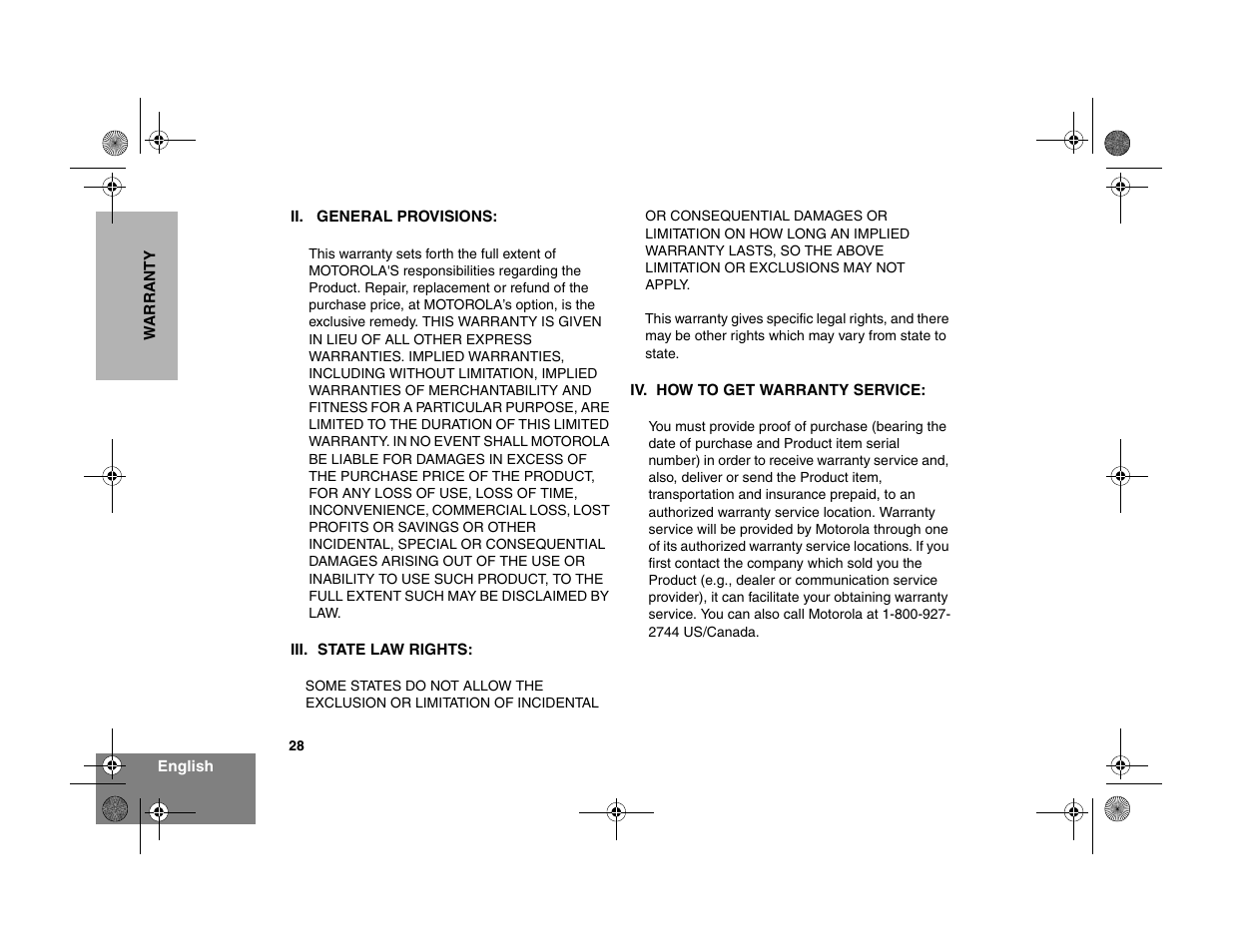 Motorola EX500 User Manual | Page 30 / 38