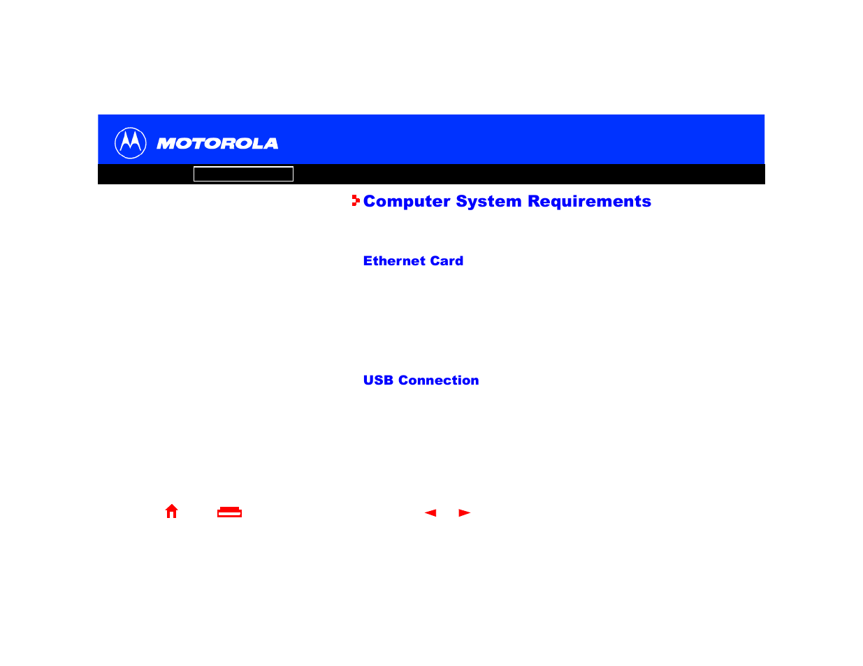 Computer system requirements, Ethernet card usb connection, Ethernet card | Usb connection | Motorola SBV4200 User Manual | Page 12 / 73