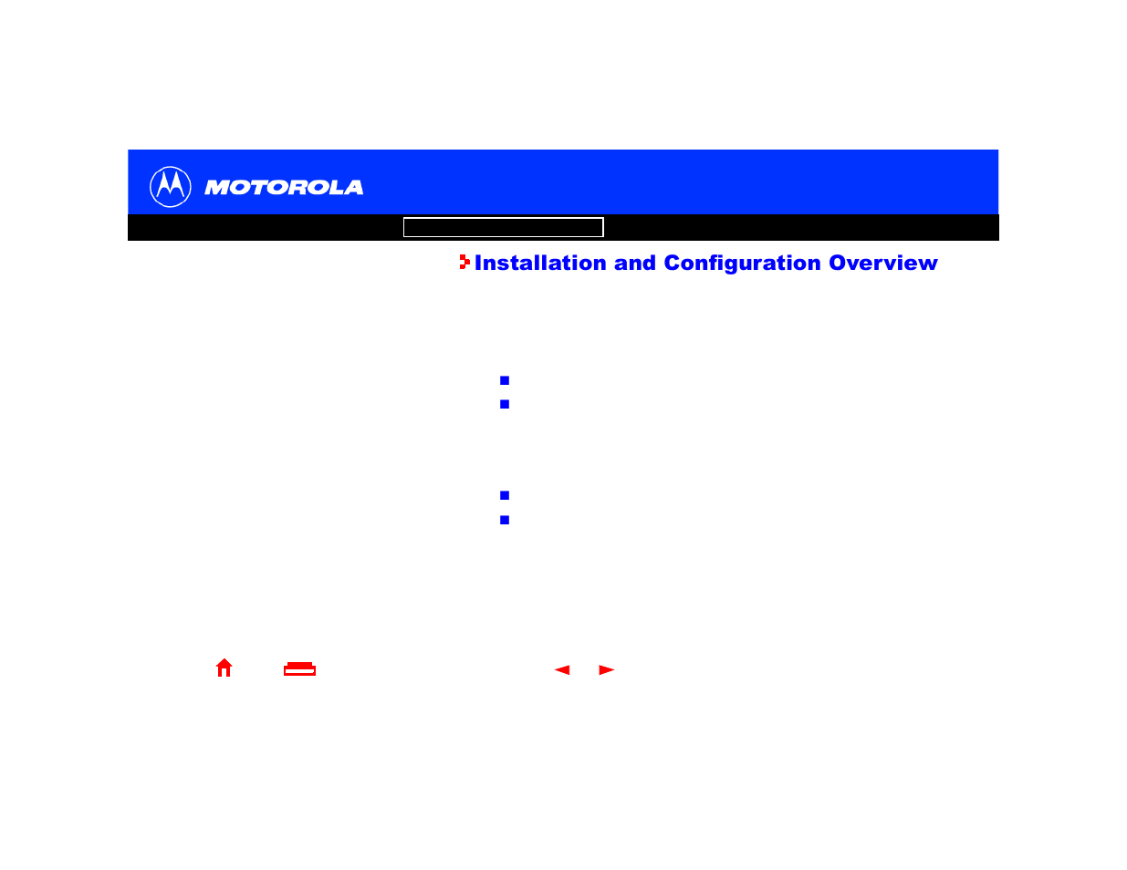 Installation and configuration overview, Installation & configuration | Motorola SBV4200 User Manual | Page 13 / 73