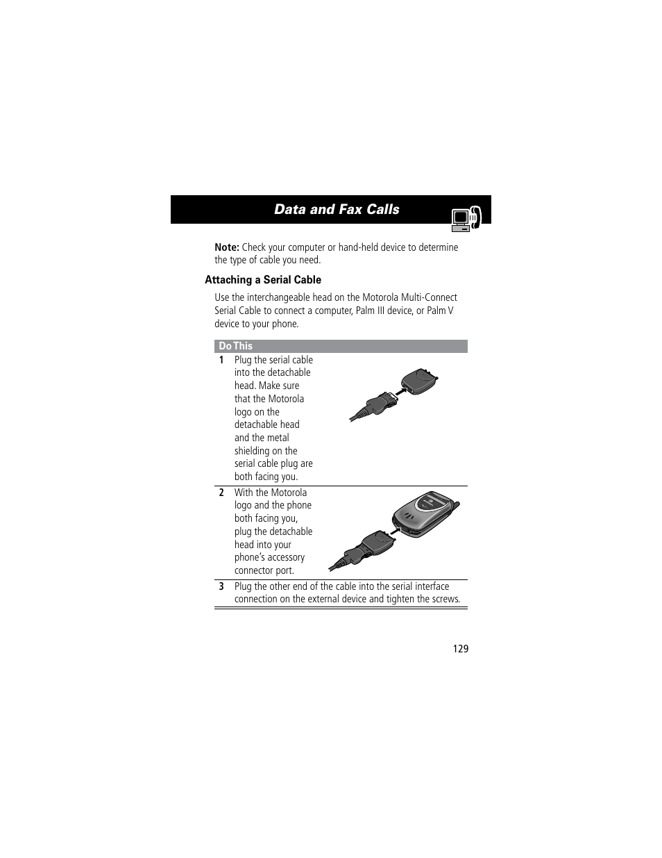 Data and fax calls | Motorola 60C User Manual | Page 131 / 190