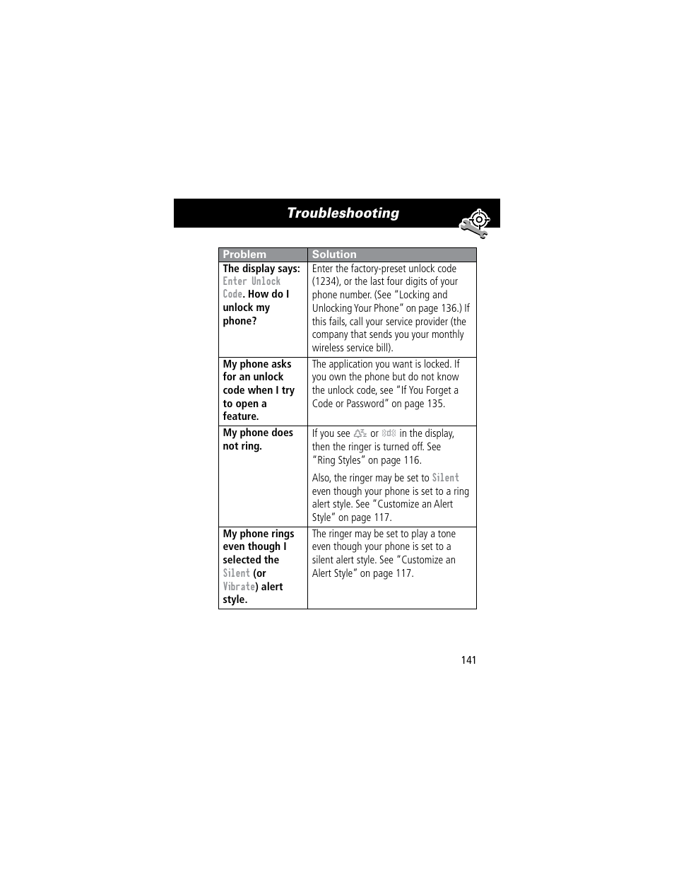 Troubleshooting | Motorola 60C User Manual | Page 143 / 190