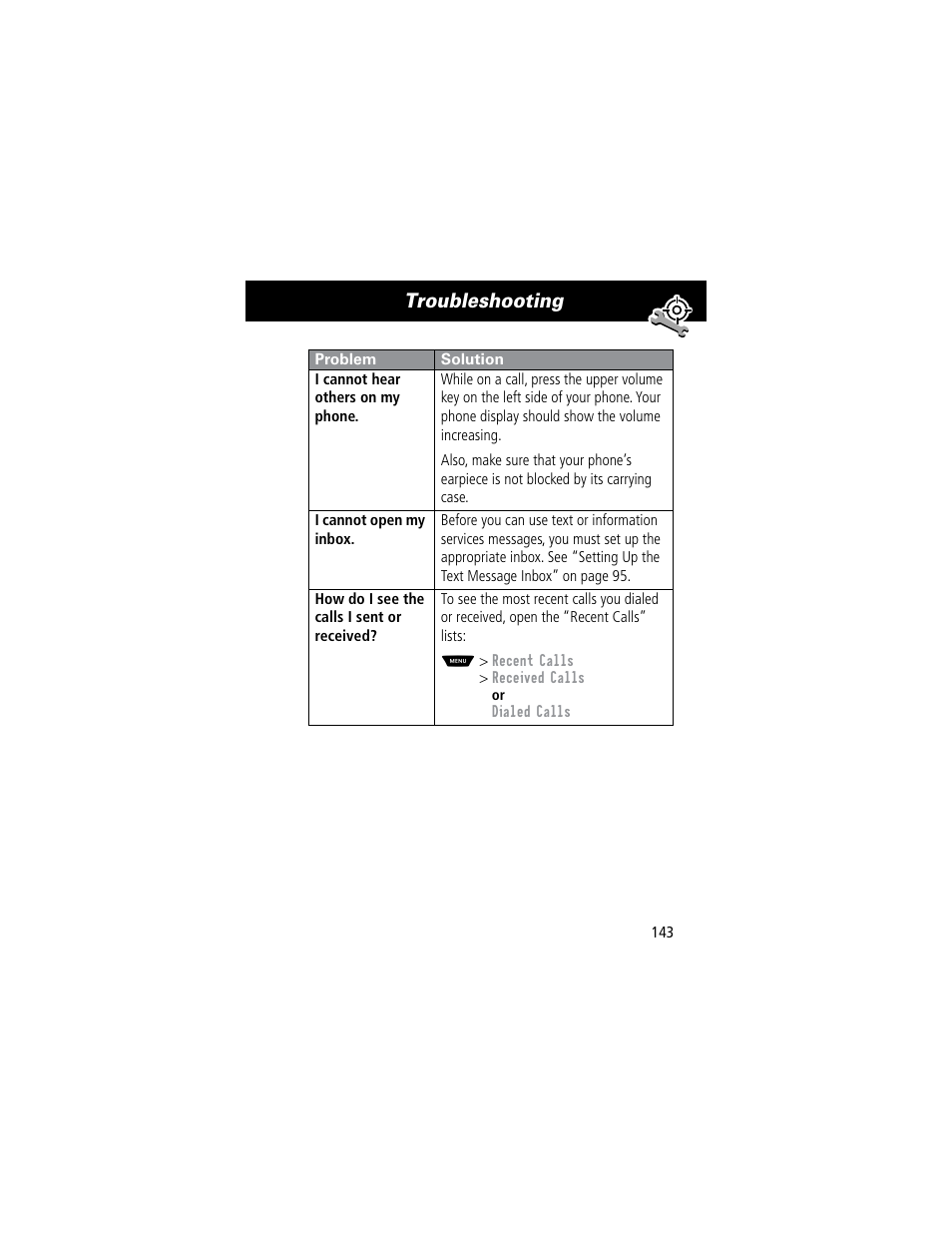 Troubleshooting | Motorola 60C User Manual | Page 145 / 190