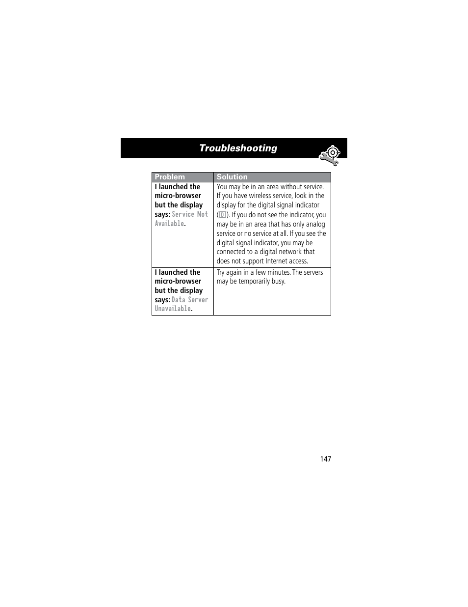 Troubleshooting | Motorola 60C User Manual | Page 149 / 190