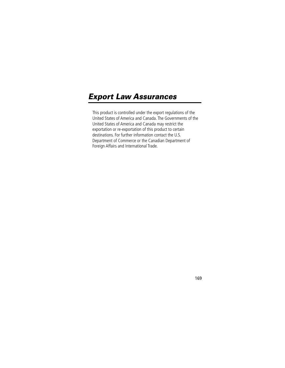 Export law assurances | Motorola 60C User Manual | Page 171 / 190
