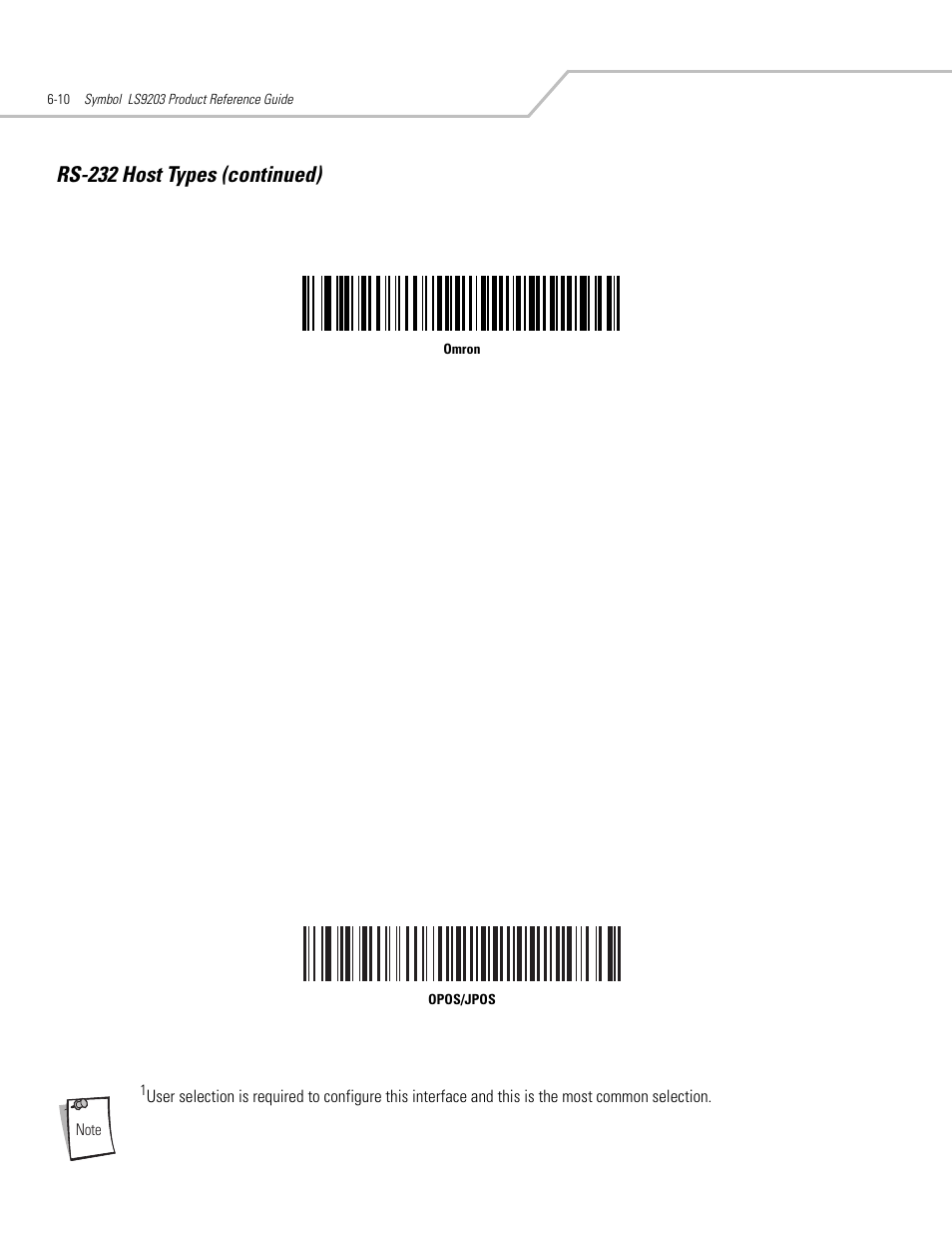 Rs-232 host types (continued) | Motorola SYMBOL LS9203 User Manual | Page 102 / 338