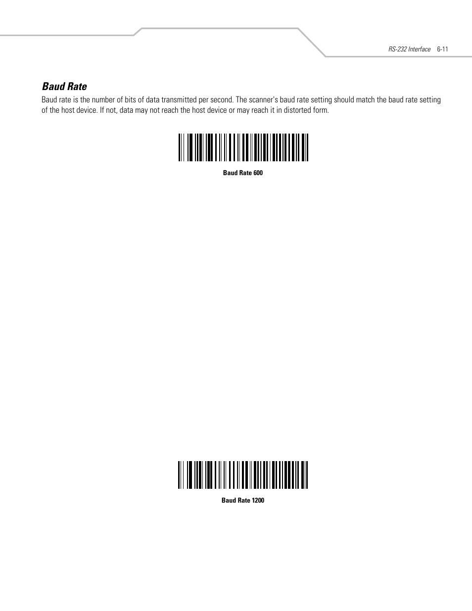 Baud rate, Baud rate -11 | Motorola SYMBOL LS9203 User Manual | Page 103 / 338