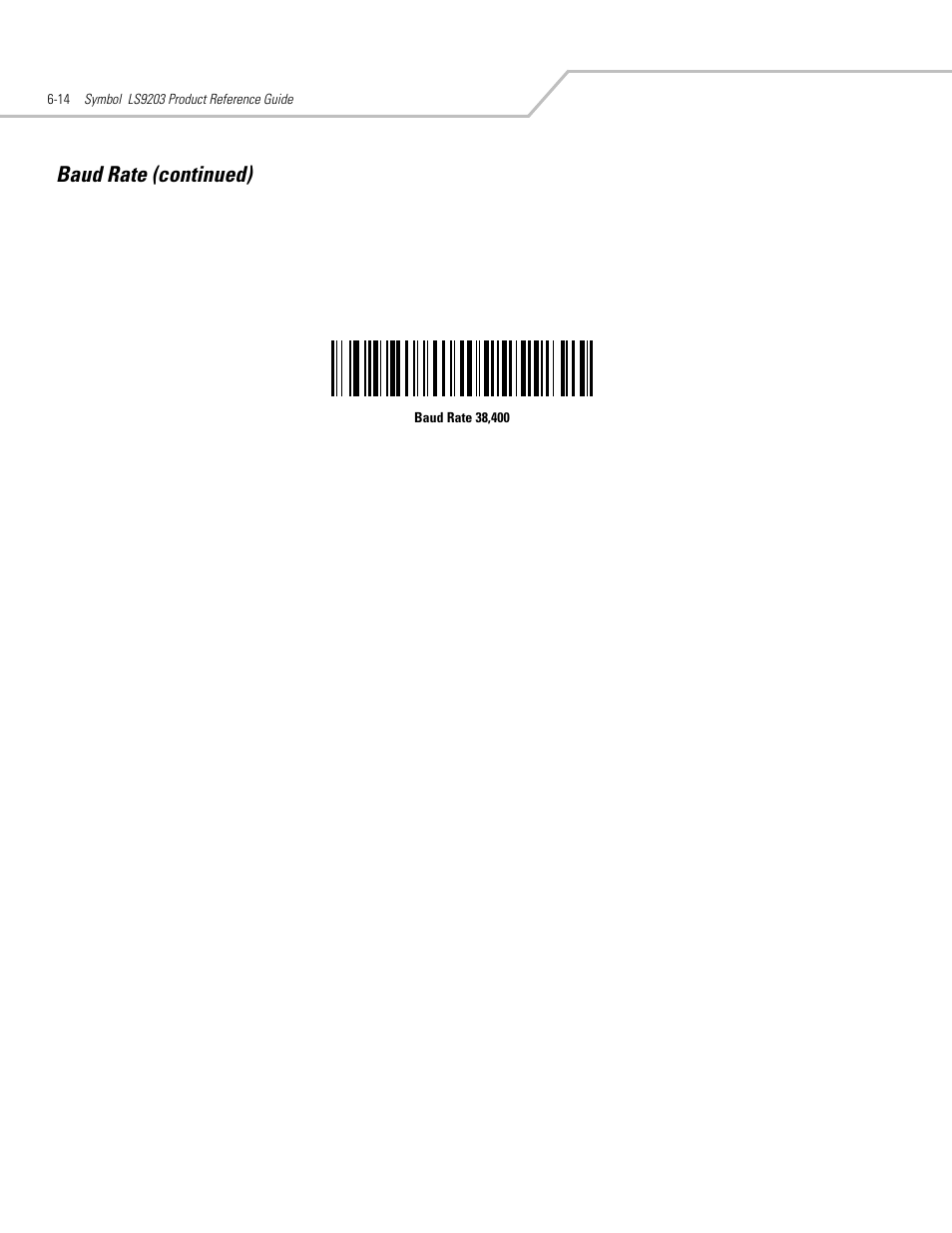 Baud rate (continued) | Motorola SYMBOL LS9203 User Manual | Page 106 / 338