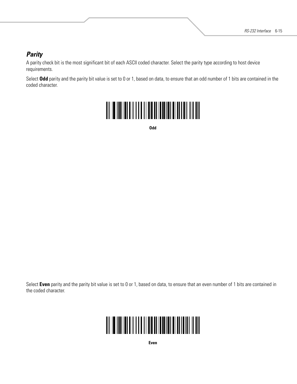 Parity, Parity -15 | Motorola SYMBOL LS9203 User Manual | Page 107 / 338