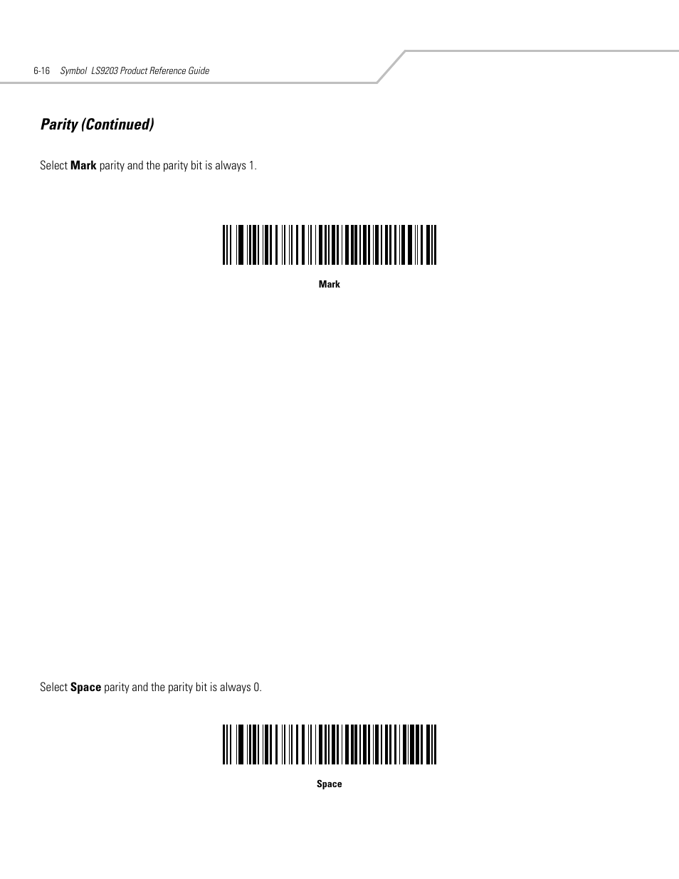 Parity (continued) | Motorola SYMBOL LS9203 User Manual | Page 108 / 338