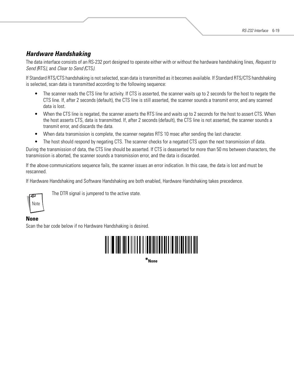 Hardware handshaking, Hardware handshaking -19 | Motorola SYMBOL LS9203 User Manual | Page 111 / 338