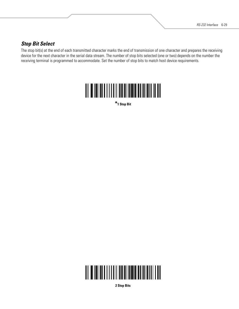 Stop bit select, Stop bit select -29 | Motorola SYMBOL LS9203 User Manual | Page 121 / 338