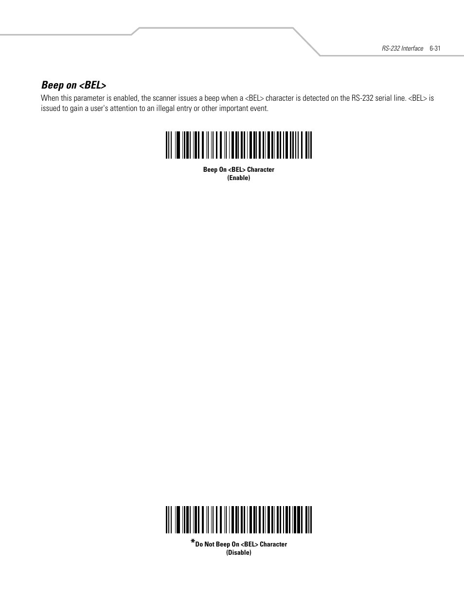 Beep on <bel, Beep on <bel> -31 | Motorola SYMBOL LS9203 User Manual | Page 123 / 338