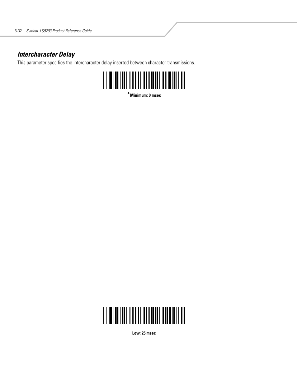 Intercharacter delay, Intercharacter delay -32 | Motorola SYMBOL LS9203 User Manual | Page 124 / 338