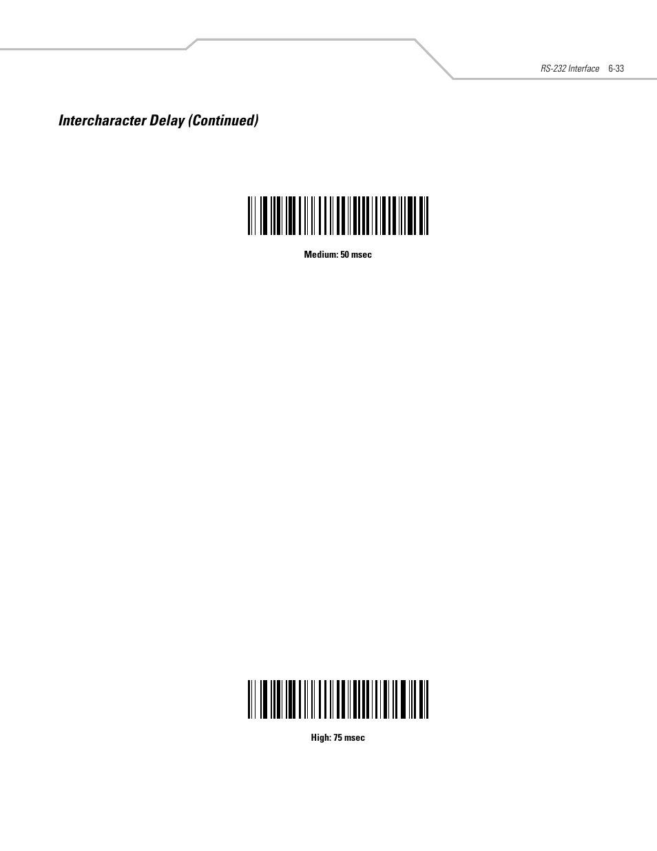 Intercharacter delay (continued) | Motorola SYMBOL LS9203 User Manual | Page 125 / 338