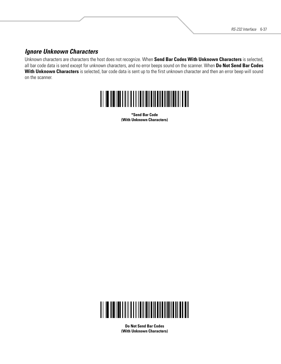 Ignore unknown characters, Ignore unknown characters -37 | Motorola SYMBOL LS9203 User Manual | Page 129 / 338