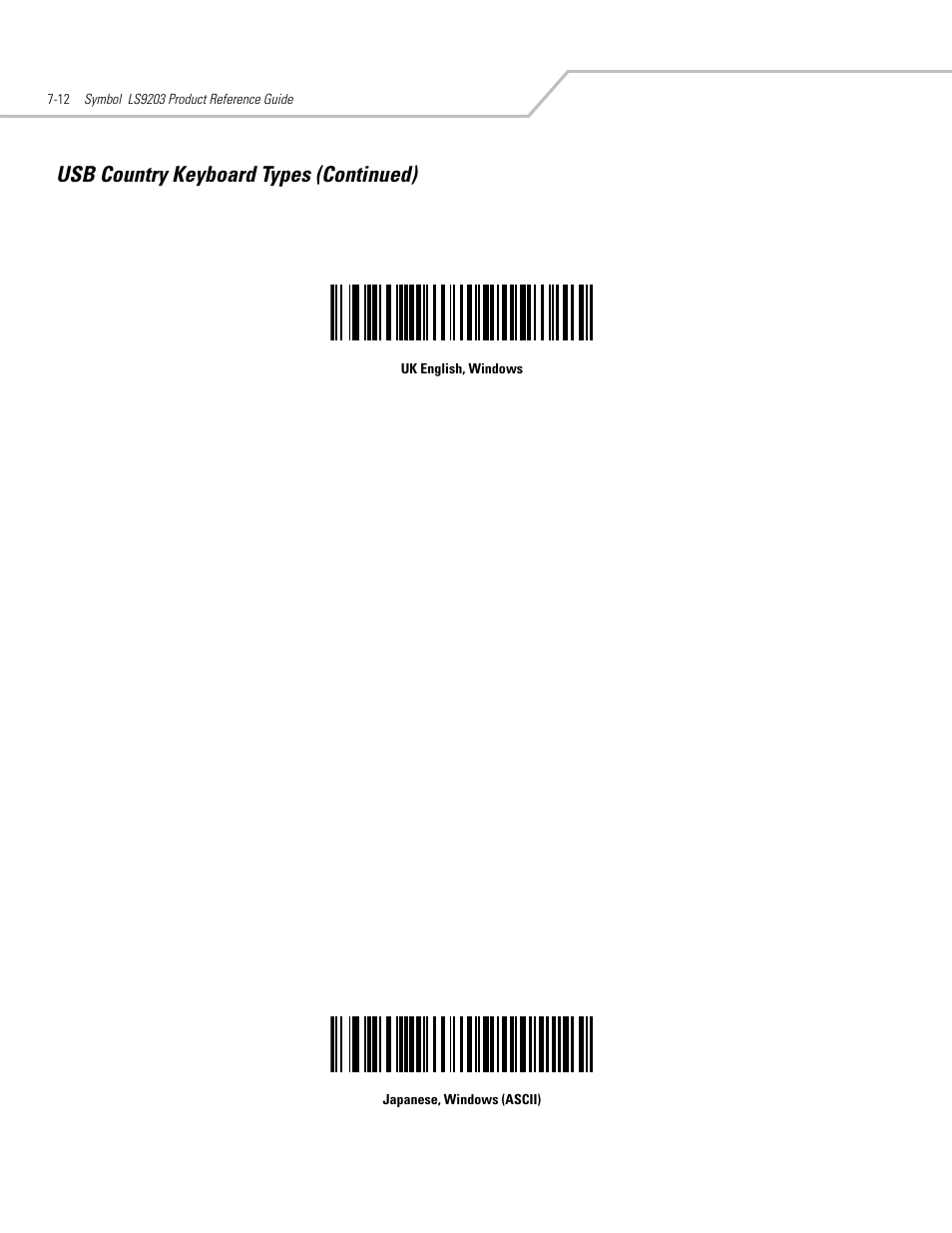 Usb country keyboard types (continued) | Motorola SYMBOL LS9203 User Manual | Page 146 / 338