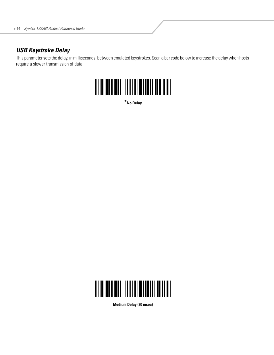 Usb keystroke delay, Usb keystroke delay -14 | Motorola SYMBOL LS9203 User Manual | Page 148 / 338