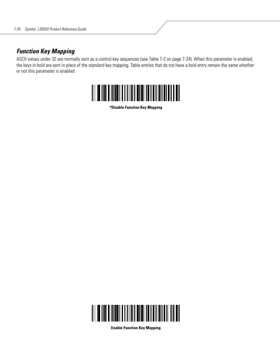 Function key mapping, Function key mapping -20 | Motorola SYMBOL LS9203 User Manual | Page 154 / 338