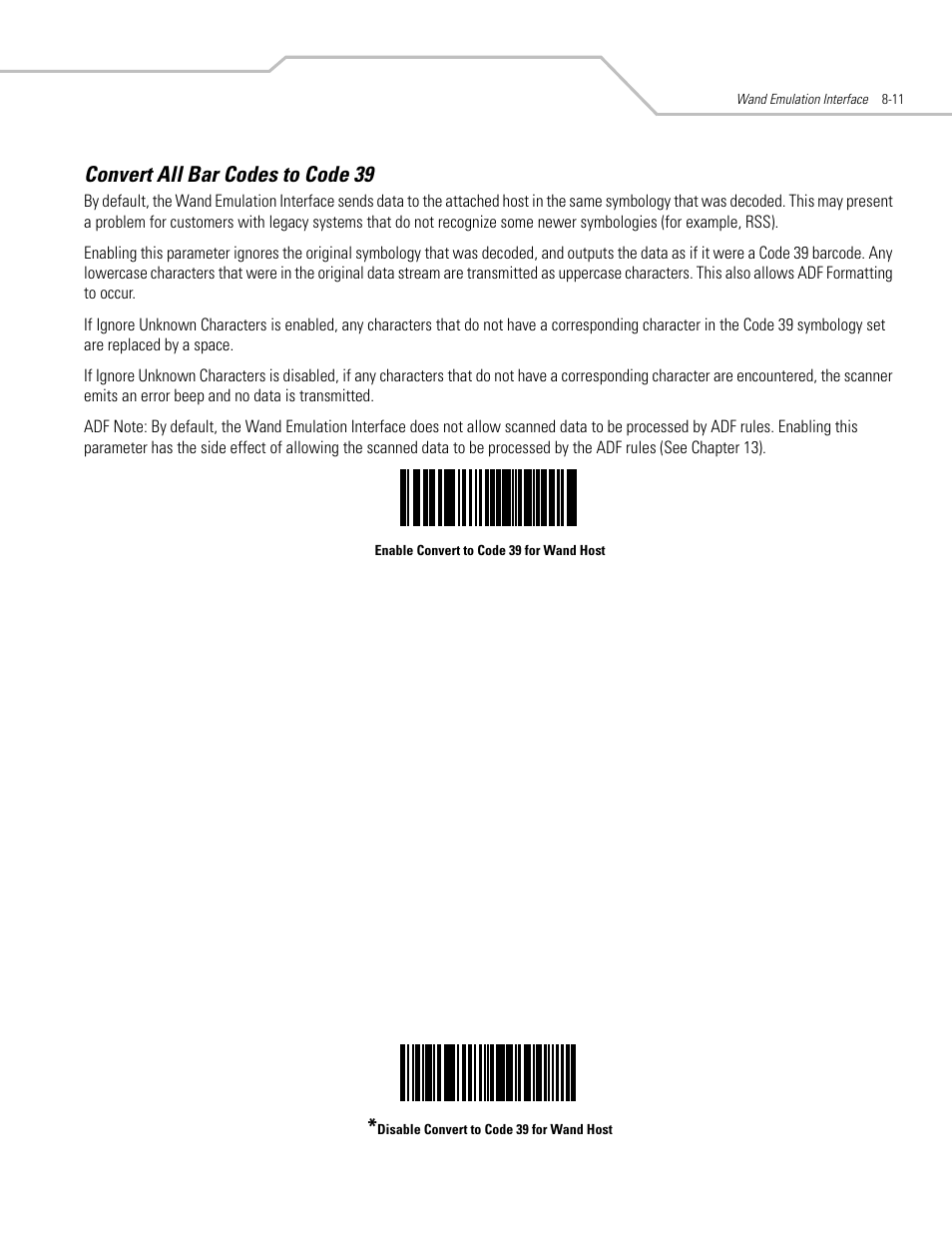 Convert all bar codes to code 39, Convert all bar codes to code 39 -11 | Motorola SYMBOL LS9203 User Manual | Page 179 / 338