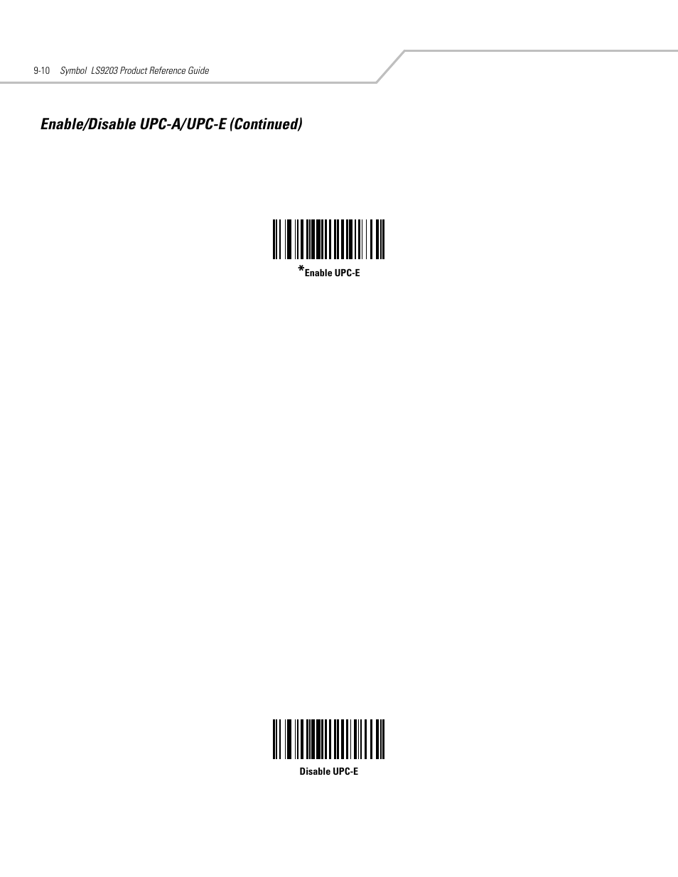 Enable/disable upc-a/upc-e (continued) | Motorola SYMBOL LS9203 User Manual | Page 190 / 338