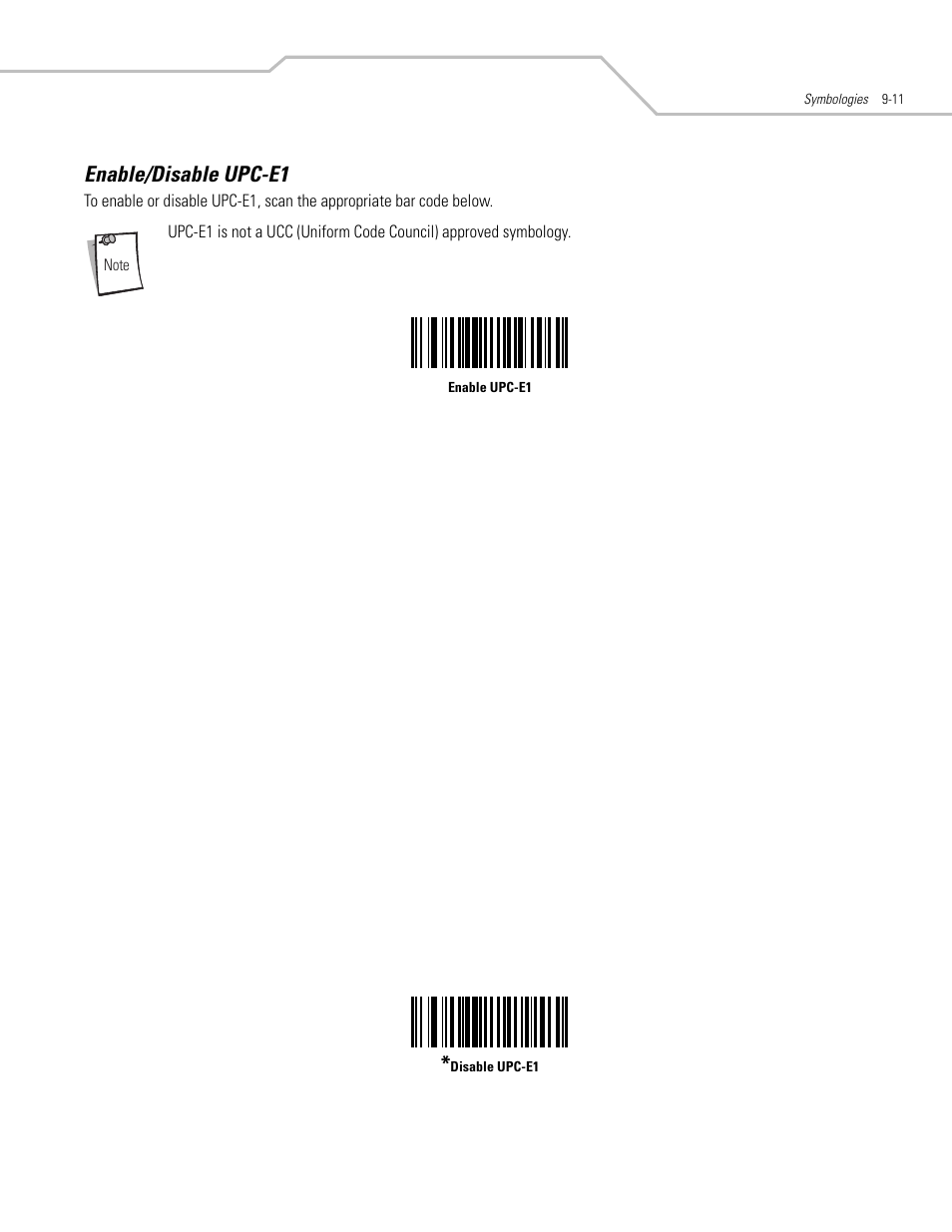 Enable/disable upc-e1, Enable/disable upc-e1 -11 | Motorola SYMBOL LS9203 User Manual | Page 191 / 338