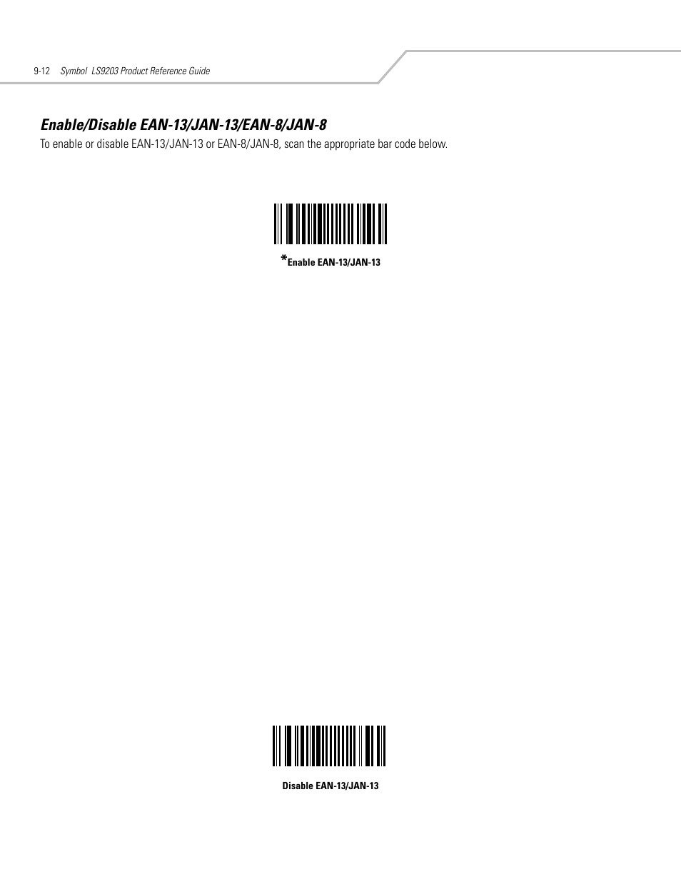 Enable/disable ean-13/jan-13/ean-8/jan-8, Enable/disable ean-13/jan-13/ean-8/jan-8 -12 | Motorola SYMBOL LS9203 User Manual | Page 192 / 338