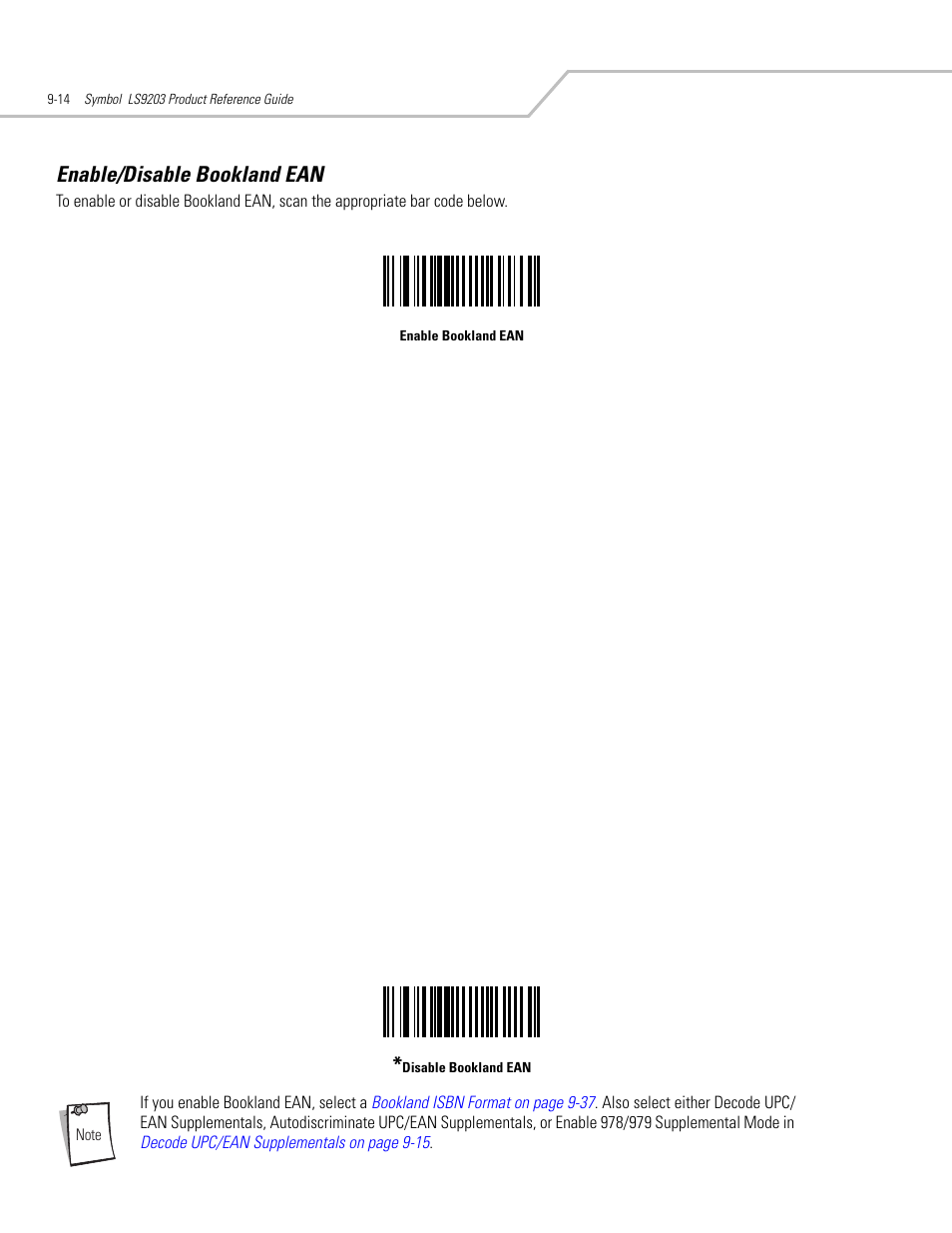 Enable/disable bookland ean, Enable/disable bookland ean -14 | Motorola SYMBOL LS9203 User Manual | Page 194 / 338