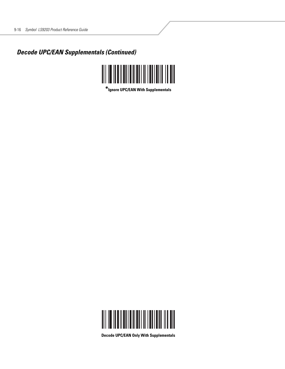 Decode upc/ean supplementals (continued) | Motorola SYMBOL LS9203 User Manual | Page 196 / 338