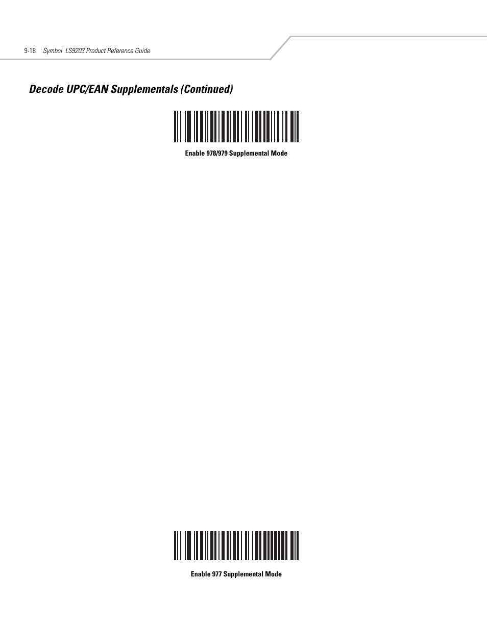 Decode upc/ean supplementals (continued) | Motorola SYMBOL LS9203 User Manual | Page 198 / 338