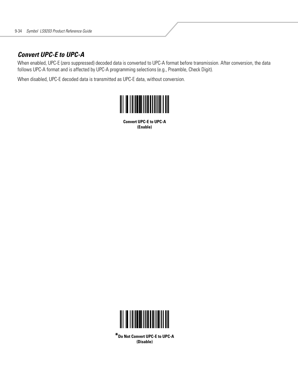 Convert upc-e to upc-a, Convert upc-e to upc-a -34 | Motorola SYMBOL LS9203 User Manual | Page 214 / 338