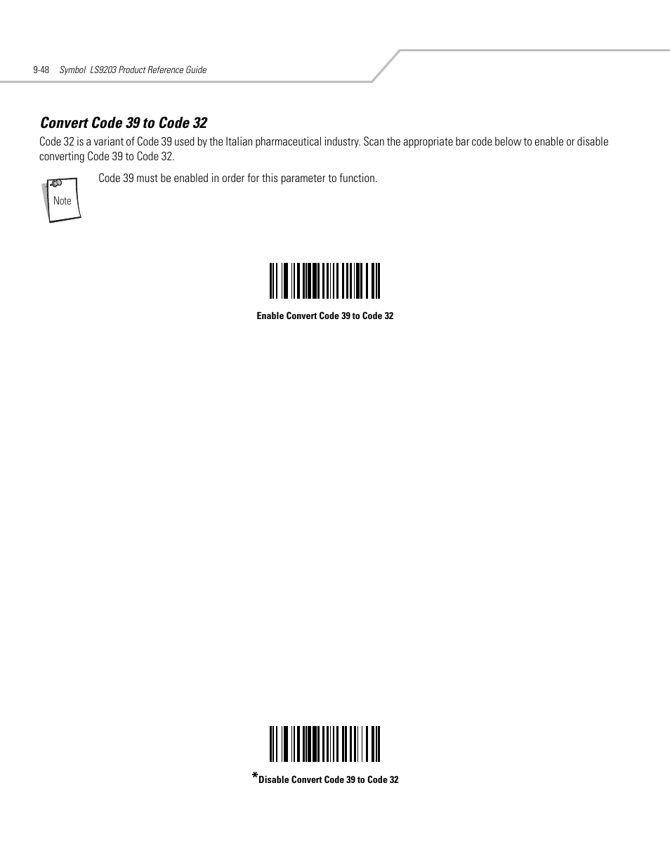 Convert code 39 to code 32, Convert code 39 to code 32 -48 | Motorola SYMBOL LS9203 User Manual | Page 228 / 338