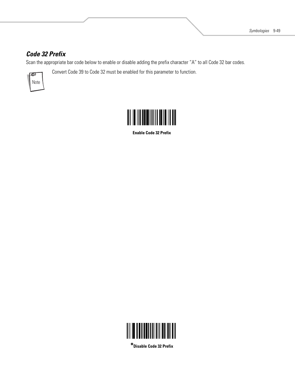 Code 32 prefix, Code 32 prefix -49 | Motorola SYMBOL LS9203 User Manual | Page 229 / 338