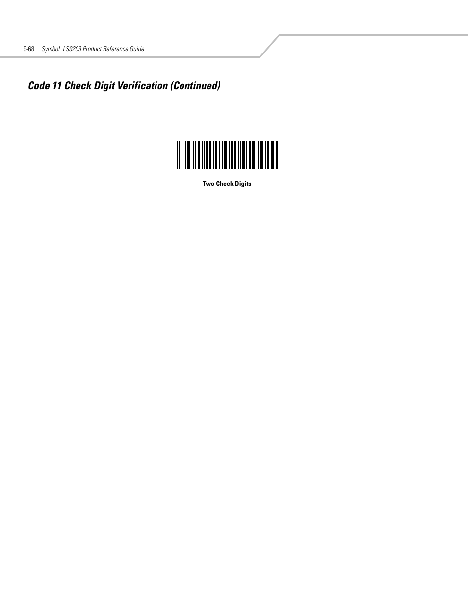 Code 11 check digit verification (continued) | Motorola SYMBOL LS9203 User Manual | Page 248 / 338