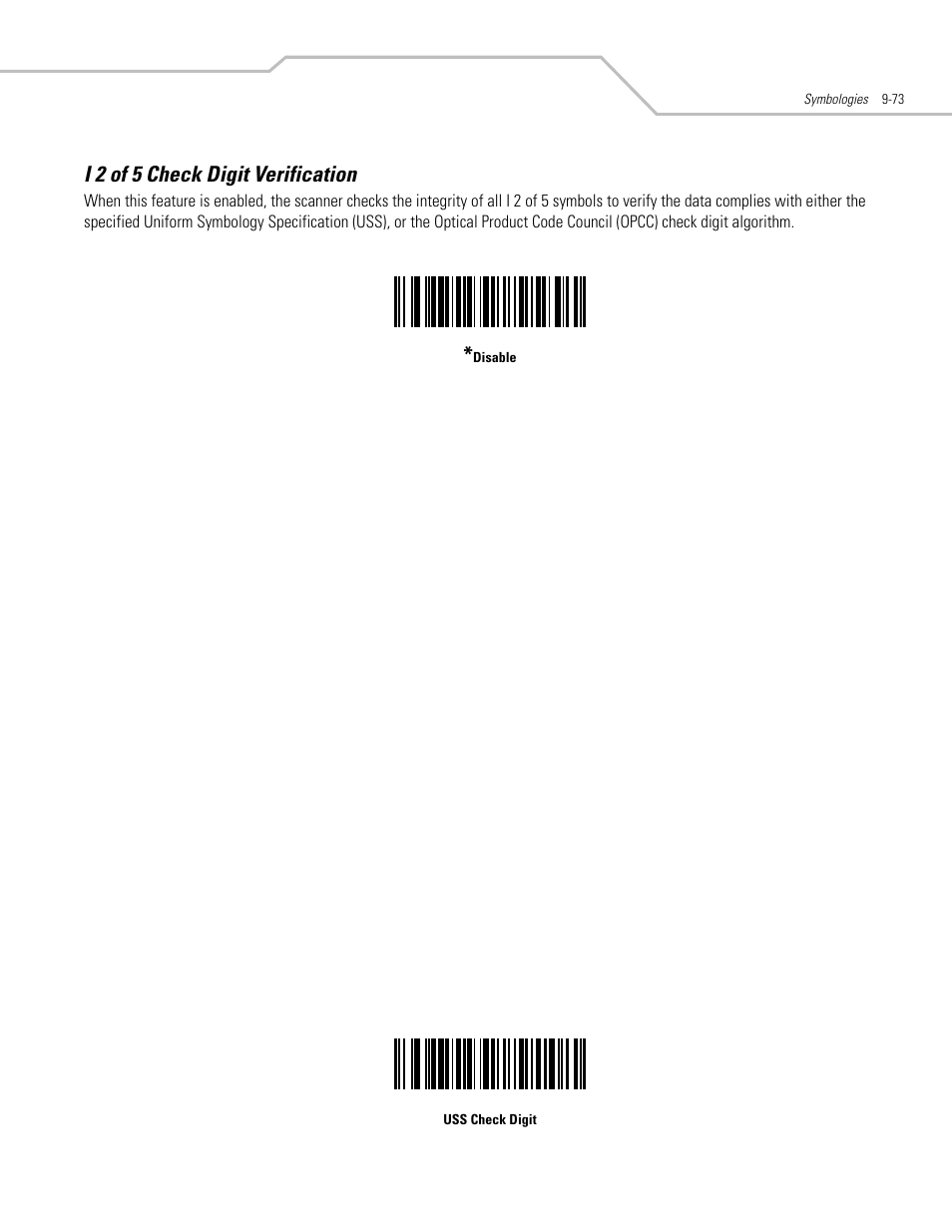 I 2 of 5 check digit verification, I 2 of 5 check digit verification -73 | Motorola SYMBOL LS9203 User Manual | Page 253 / 338