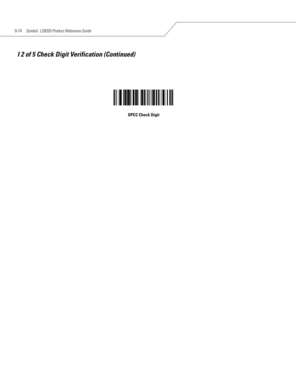 I 2 of 5 check digit verification (continued) | Motorola SYMBOL LS9203 User Manual | Page 254 / 338