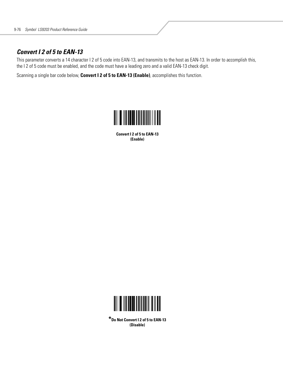 Convert i 2 of 5 to ean-13, Convert i 2 of 5 to ean-13 -76 | Motorola SYMBOL LS9203 User Manual | Page 256 / 338