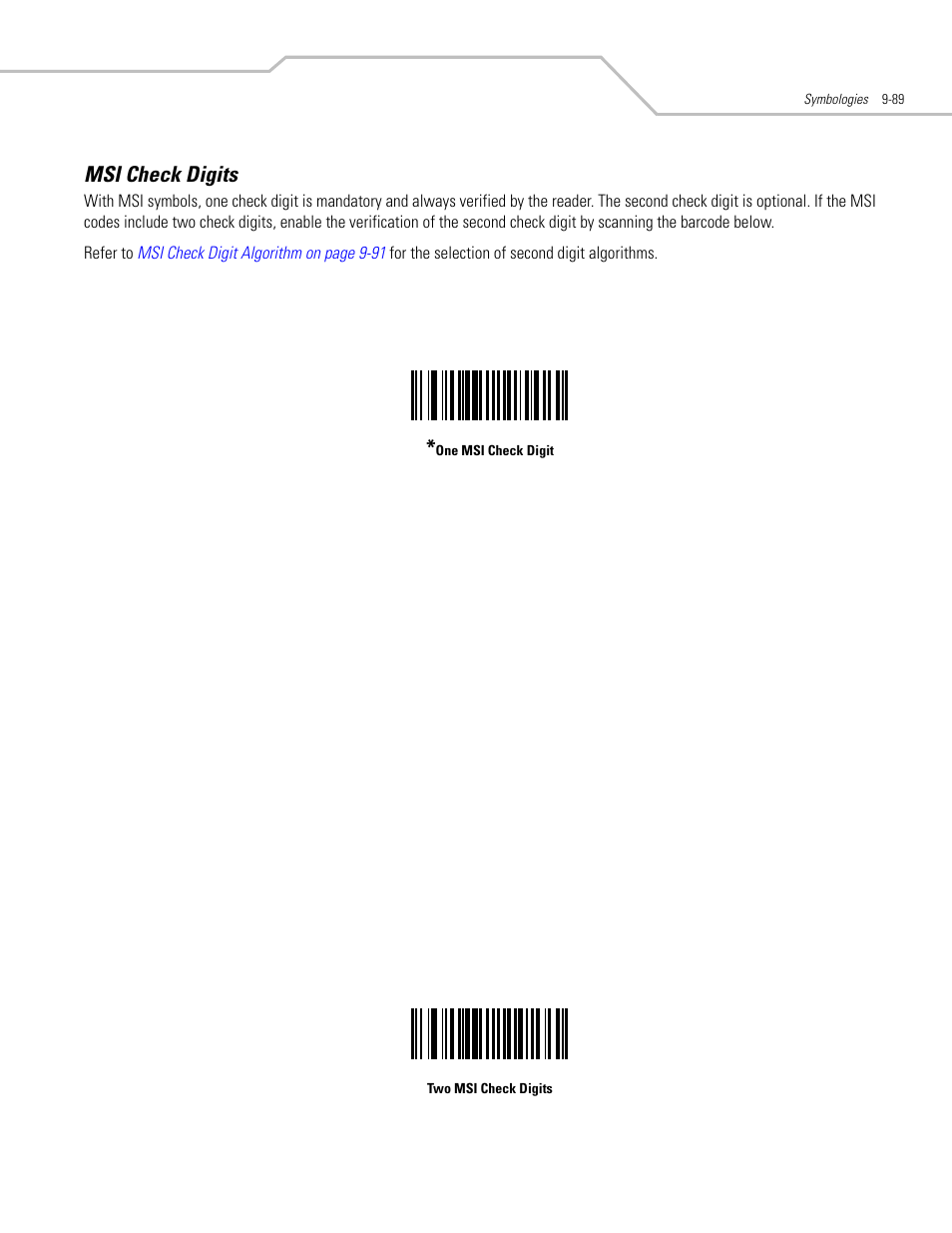 Msi check digits, Msi check digits -89 | Motorola SYMBOL LS9203 User Manual | Page 269 / 338